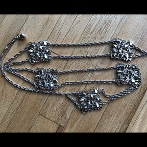 CELEBRITY NY Brutalist MCM Silver-Toned Waist Chain/Belt Adjustable